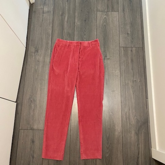 Weekend Max Mara Jedy Slim Cigarette Pink Wide Wale Corduroy Trousers Size 6 - Picture 1 of 9